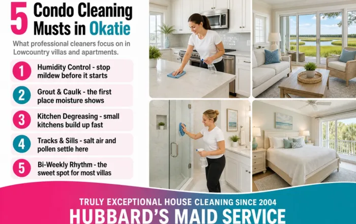 5 condo cleaning musts in Okatie SC - Hubbard's Maid Service
